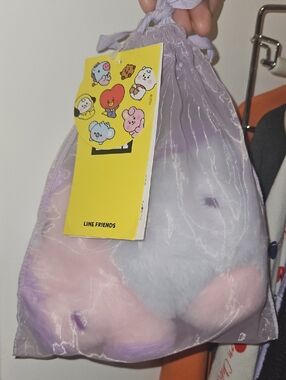 BT21 Mang Plush in Lavendar Drawstring Bag